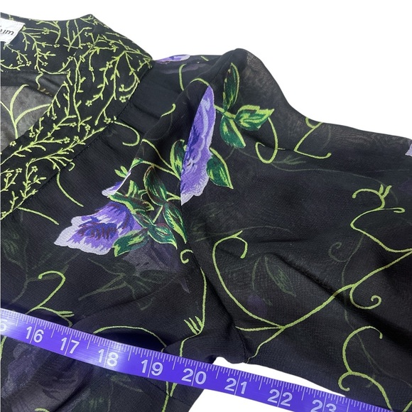 Vintage Y2K Millennium Whimsigoth Fairycore Sheer Floral Purple Bell Sleeve Top - Picture 9 of 12